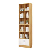 LIVARA Nordic Maple Bookcase 60/70cm - Multi-Tier Storage Cabinet with Doors & Back Panel for Living Room - Wood