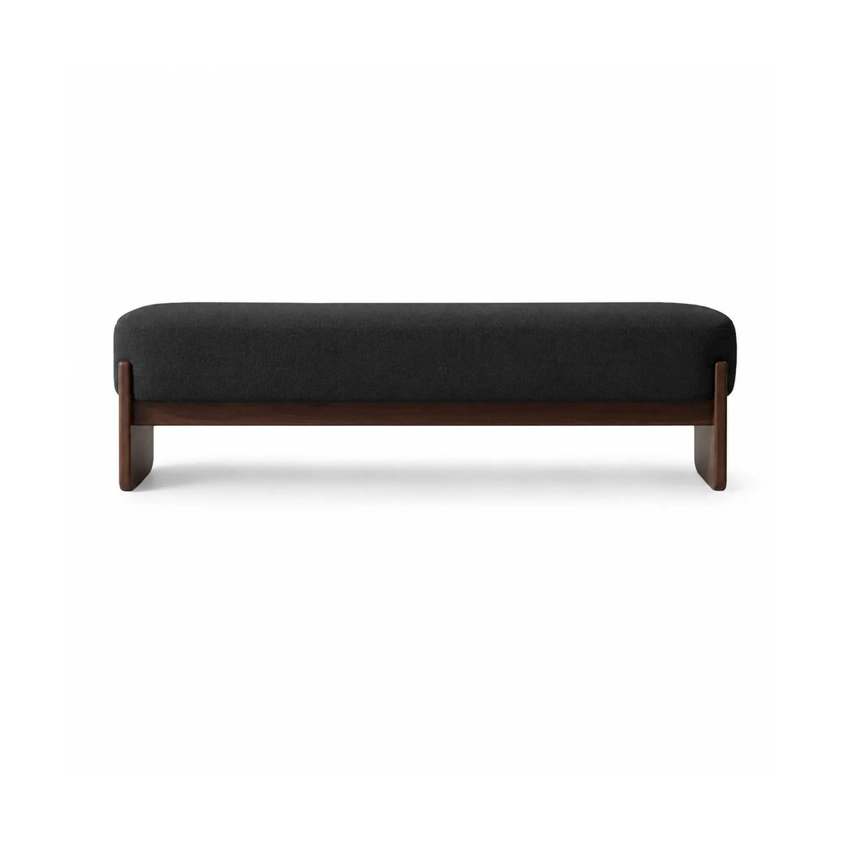 LIVARA 100/120cm Solid Pine Wood Upholstered Bench with Cotton Linen Seat, 50D High Density Foam, End of Bed Bench - Black