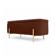 LIVARA Velvet Storage Bench High Resilience Cushioning Flip Top Storage 90/120cm for Entryway Bed End Walk In Closet - Brown