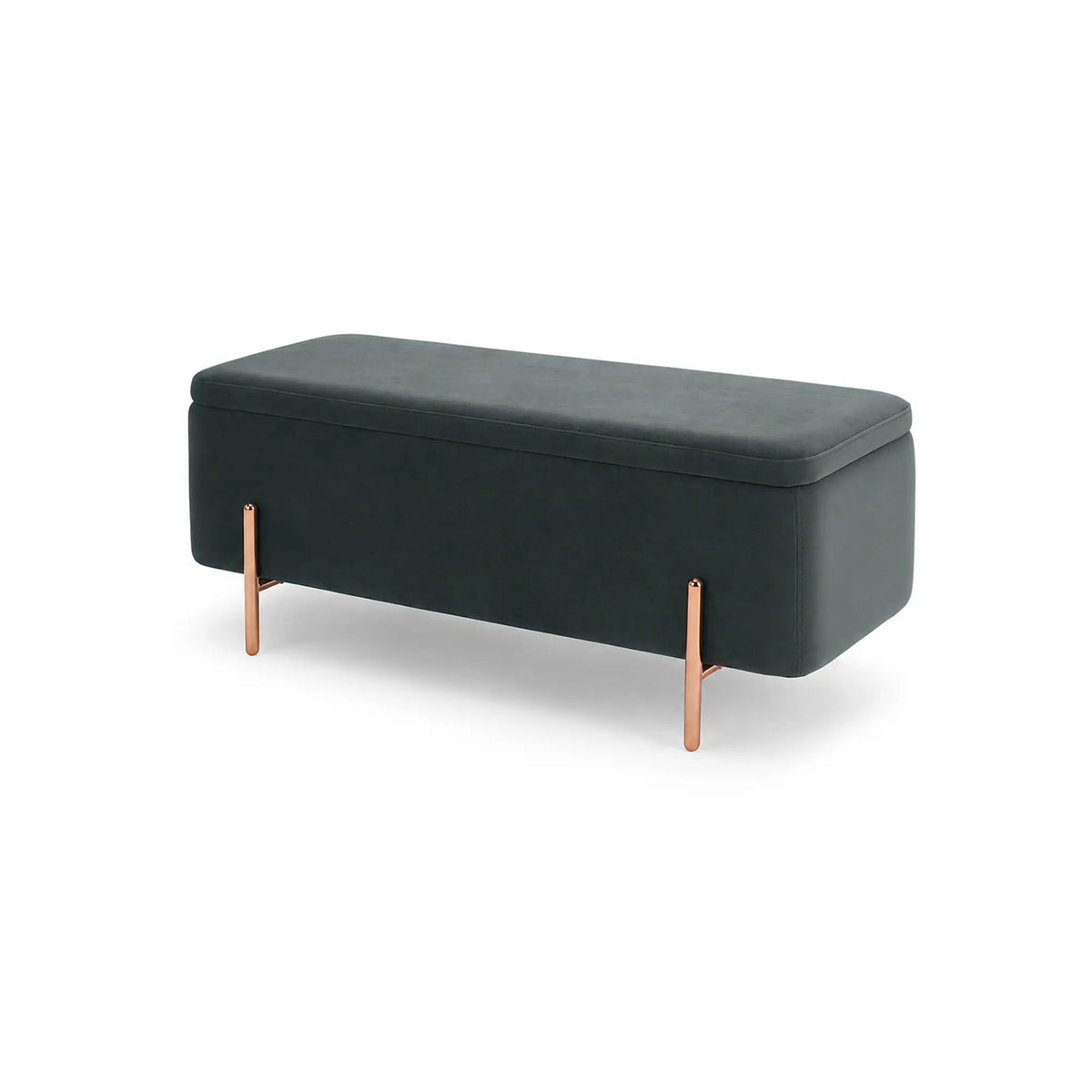 LIVARA Velvet Storage Bench High Resilience Cushioning Flip Top Storage 90/120cm for Entryway Bed End Walk In Closet - Grey