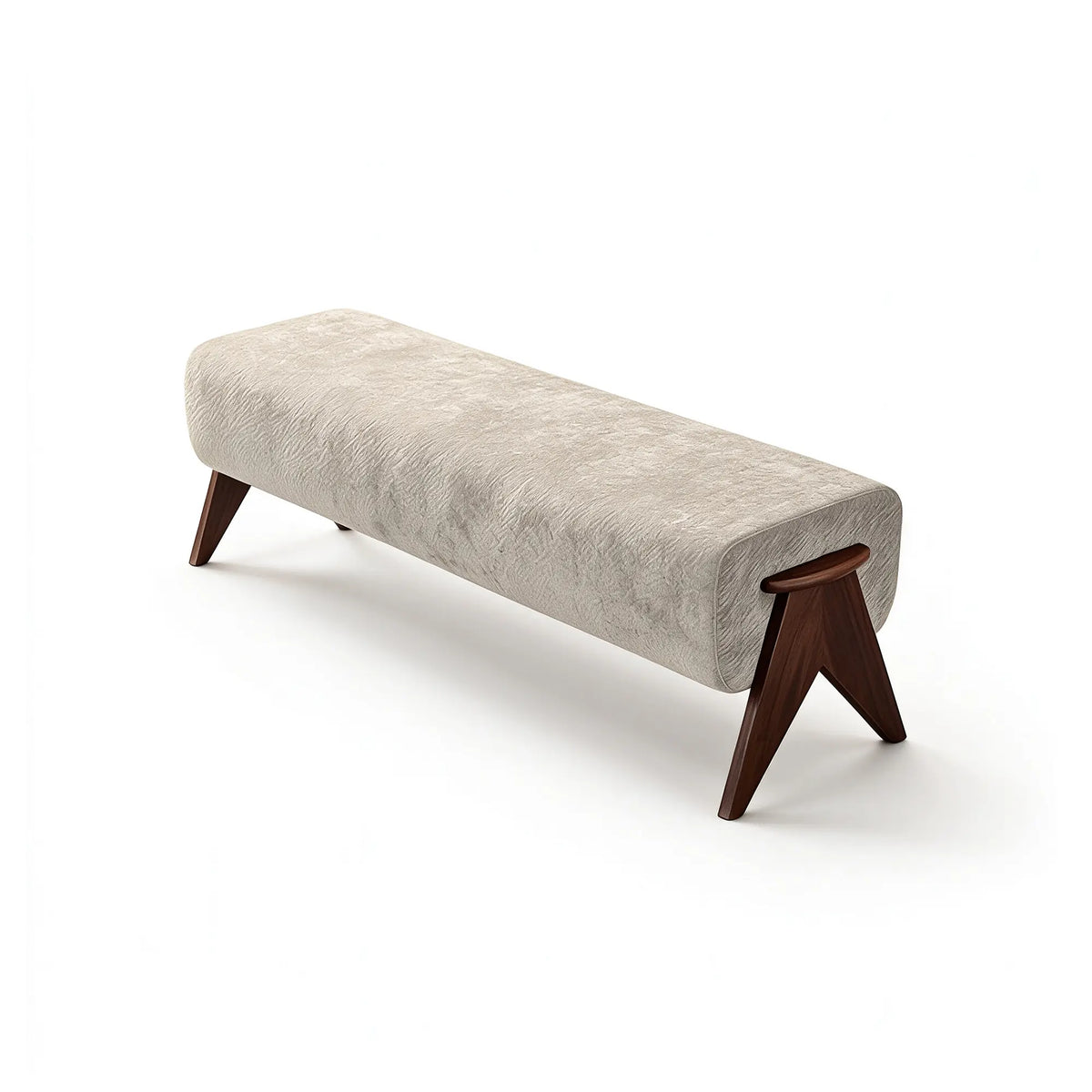 LIVARA Chenille Upholstered Bench High Resilience Cushion Solid Wood Legs 100/140cm for Bedroom Entryway Living Room - Grey