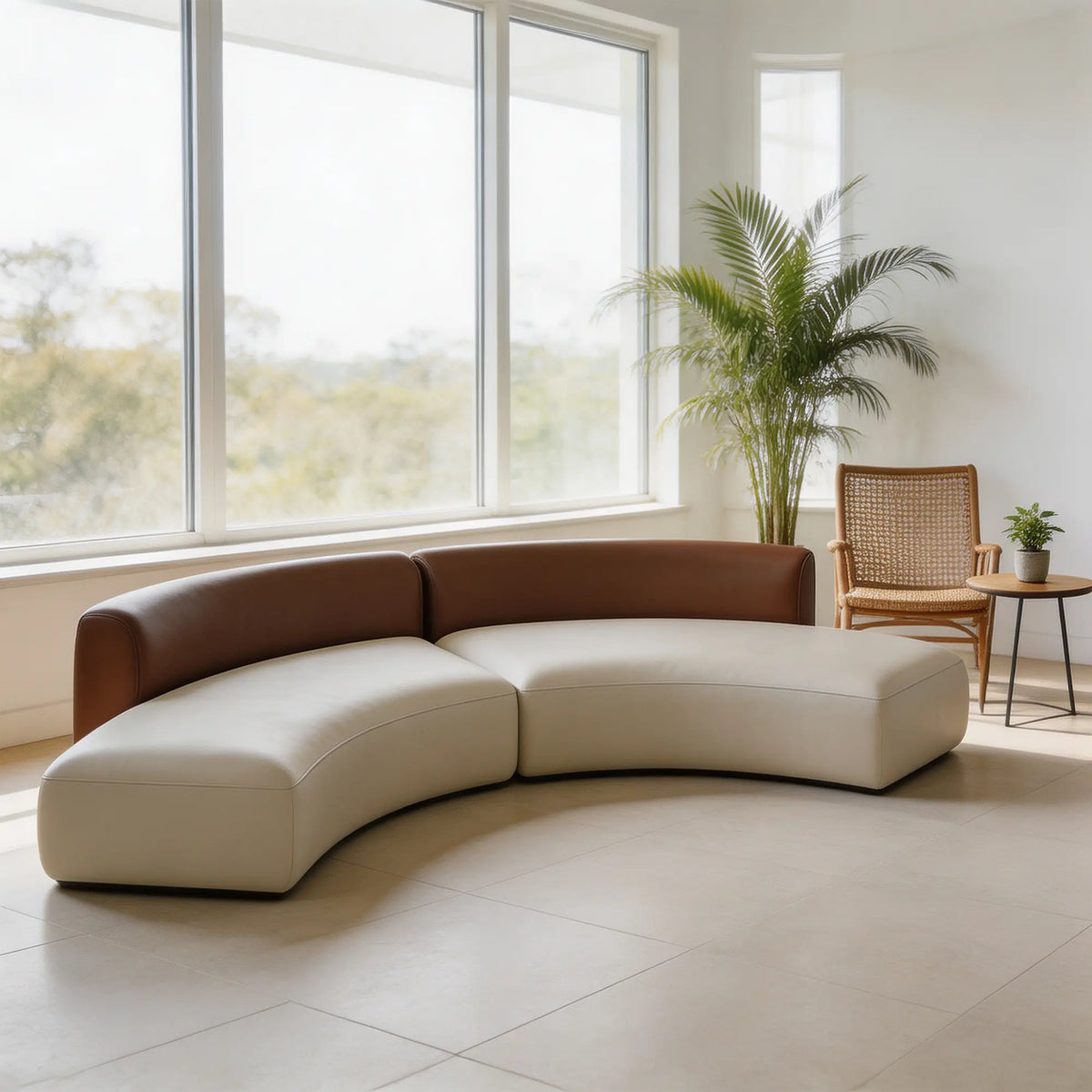 LIVARA Curved Modular Sofa Wraparound Backrest High Resilience Cushioning for Living Room Hotel Lobby Reception Area