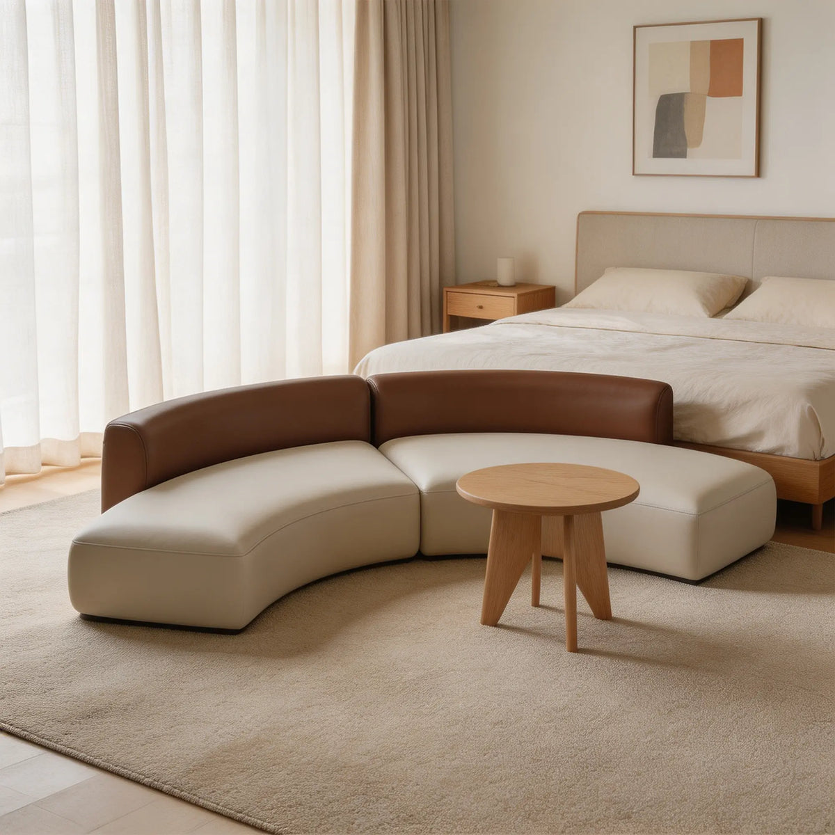 LIVARA Curved Modular Sofa Wraparound Backrest High Resilience Cushioning for Living Room Hotel Lobby Reception Area