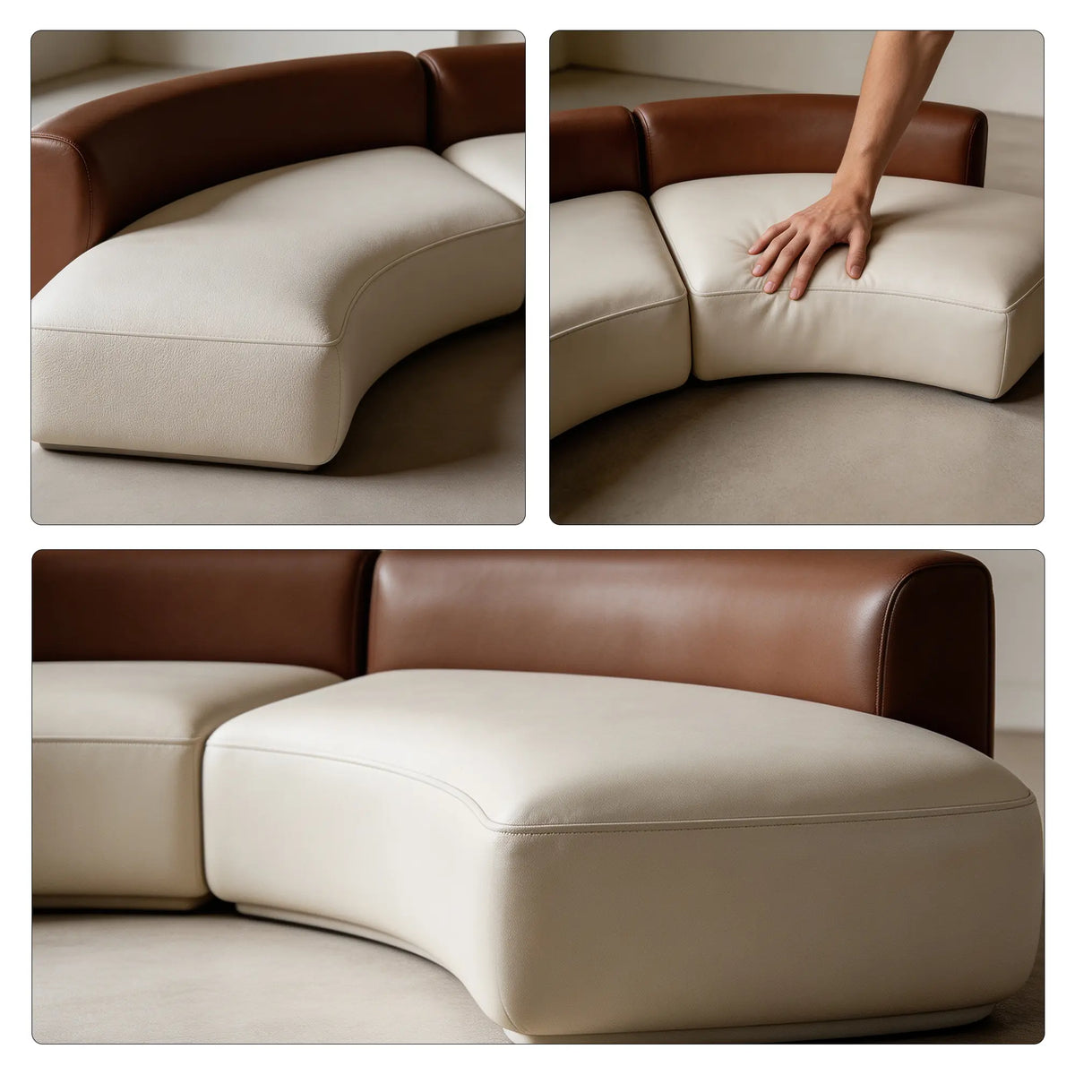 LIVARA Curved Modular Sofa Wraparound Backrest High Resilience Cushioning for Living Room Hotel Lobby Reception Area