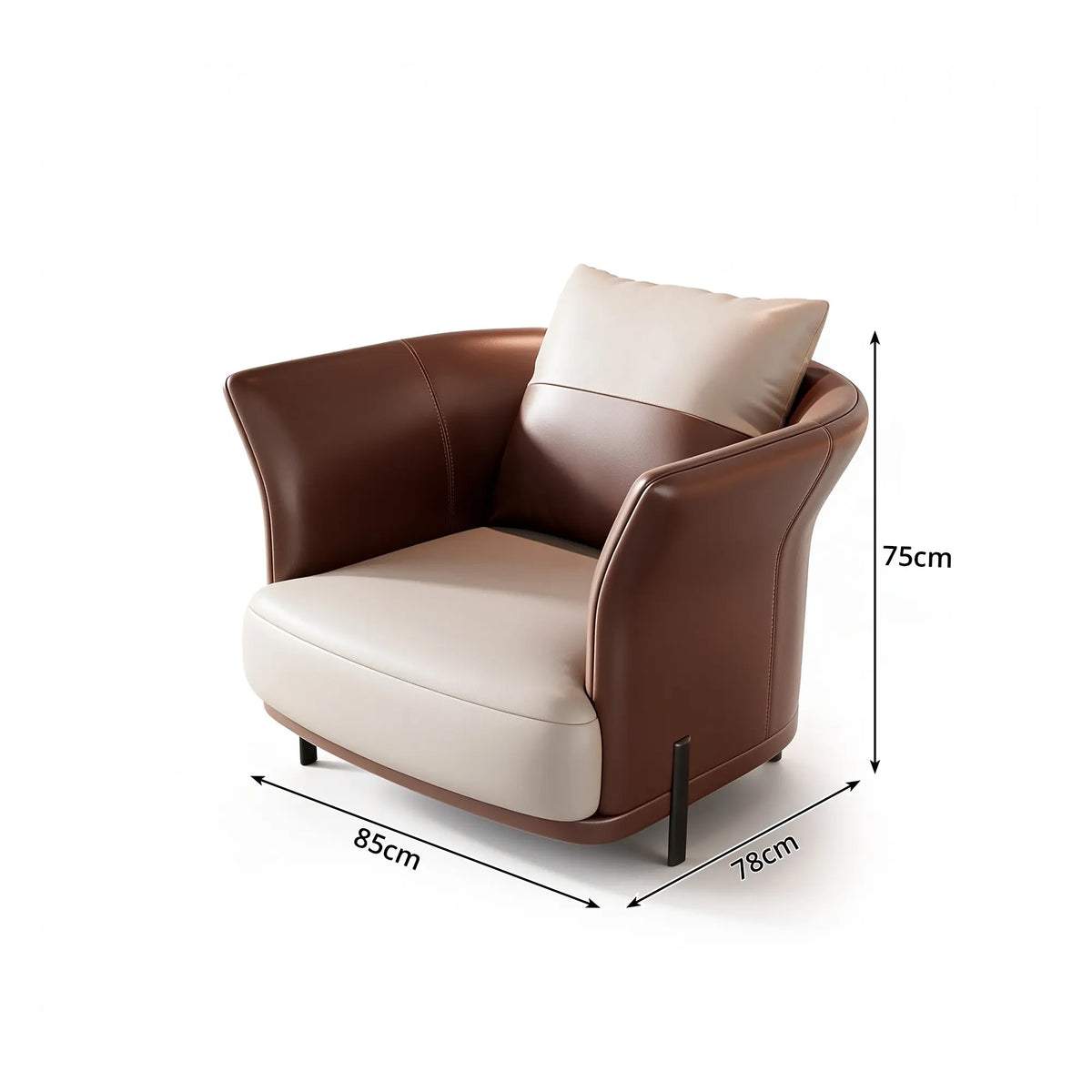 LIVARA Curved Modular Sofa Cat Scratch Resistant Upholstery High Resilience Cushioning for Living Room Hotel Lobby Reception Area - Coffee & White