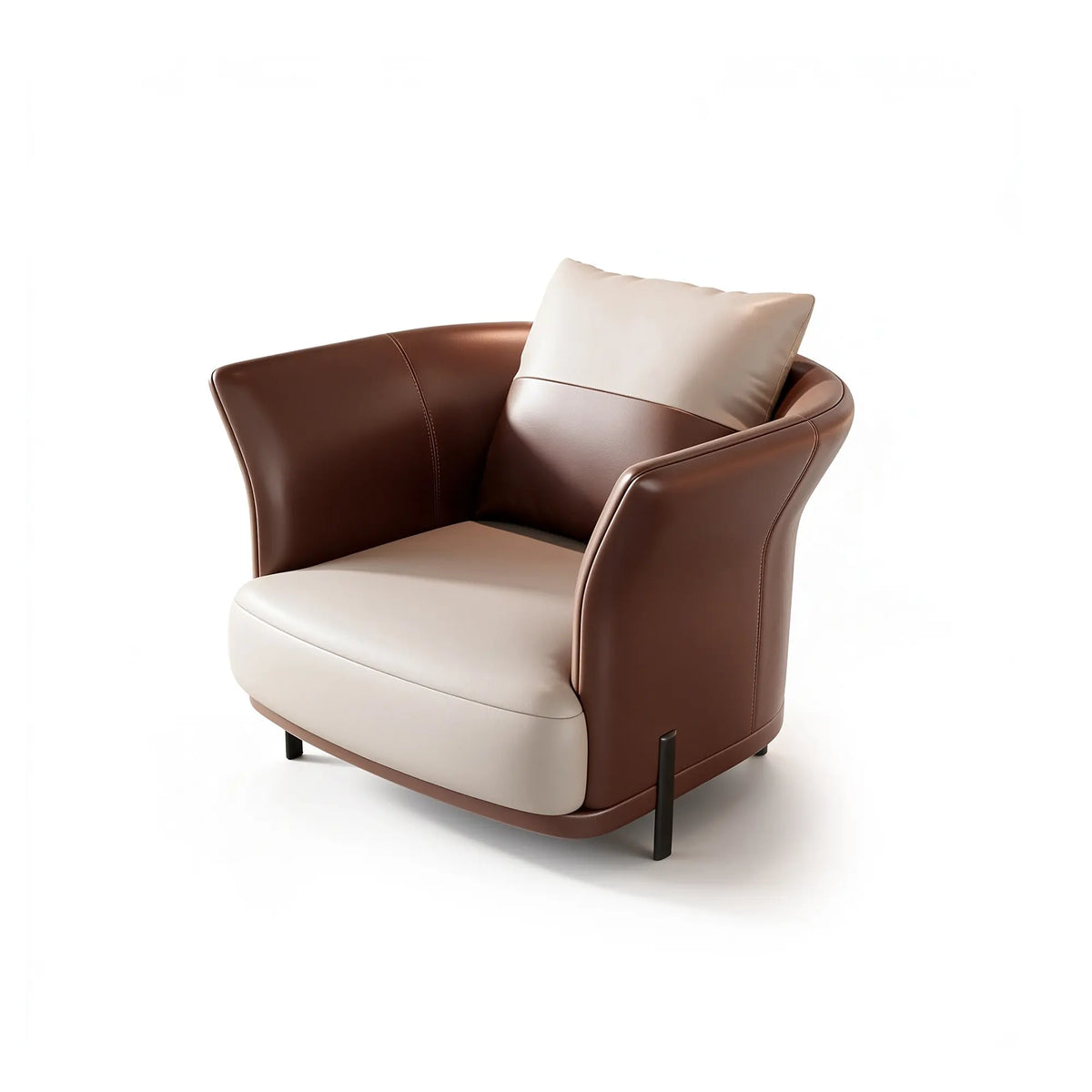 LIVARA Curved Modular Sofa Cat Scratch Resistant Upholstery High Resilience Cushioning for Living Room Hotel Lobby Reception Area - Coffee & White