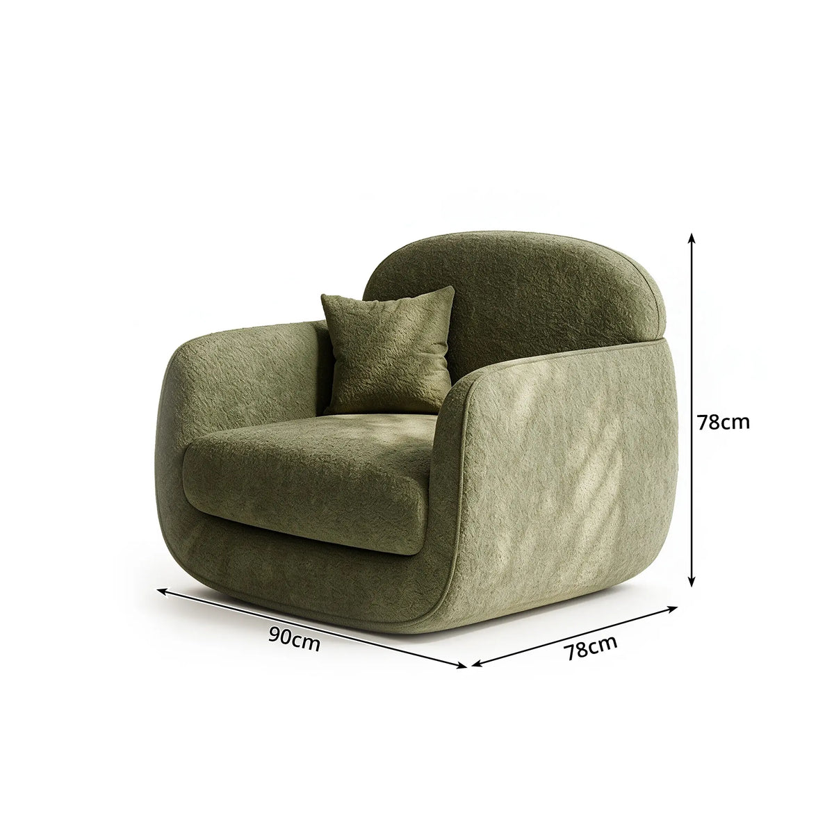 LIVARA Modern Lounge Armchair Dual Texture Upholstery High Rebound Cushioning Solid Wood Frame for Living Room Bedroom Reading Corner - Green