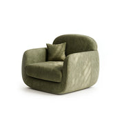 LIVARA Modern Lounge Armchair Dual Texture Upholstery High Rebound Cushioning Solid Wood Frame for Living Room Bedroom Reading Corner - Green