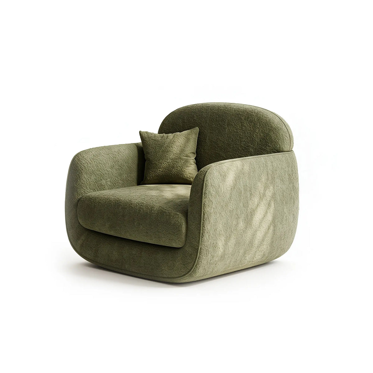 LIVARA Modern Lounge Armchair Dual Texture Upholstery High Rebound Cushioning Solid Wood Frame for Living Room Bedroom Reading Corner - Green