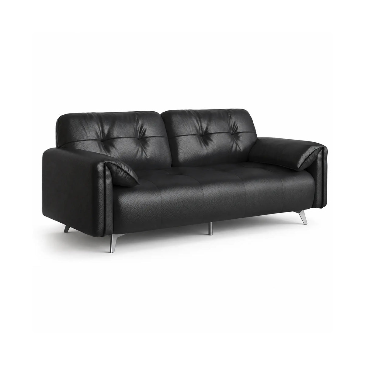 LIVARA Modern Sofa Scratch Resistant Upholstery Spring Seat High Resilience Foam 150/170cm for Living Room Apartment Lounge - Black