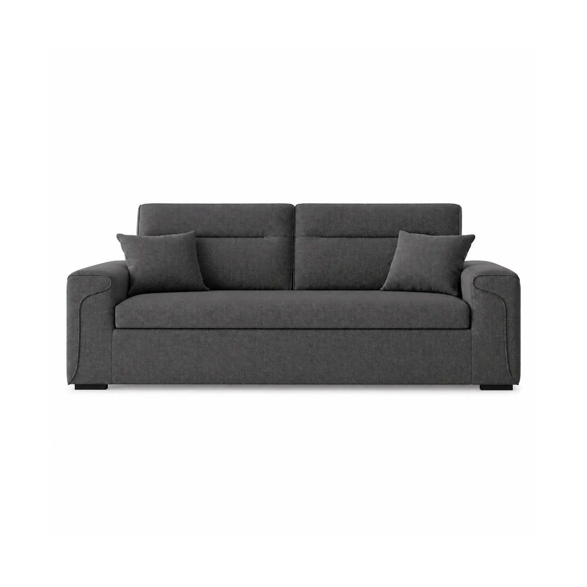 LIVARA Modern Fabric Sofa Cotton Linen Upholstery Latex Cushioning Solid Wood Frame 180/200cm for Living Room Apartment - Grey