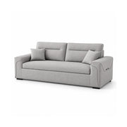 LIVARA Modern Fabric Sofa Cotton Linen Upholstery Latex Cushioning Solid Wood Frame 180/200cm for Living Room Apartment - Light Grey