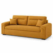 LIVARA Modern Fabric Sofa Cotton Linen Upholstery Latex Cushioning Solid Wood Frame 180/200cm for Living Room Apartment - Orange