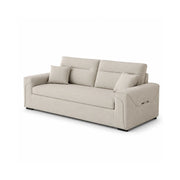 LIVARA Modern Fabric Sofa Cotton Linen Upholstery Latex Cushioning Solid Wood Frame 180/200cm for Living Room Apartment - Khaki