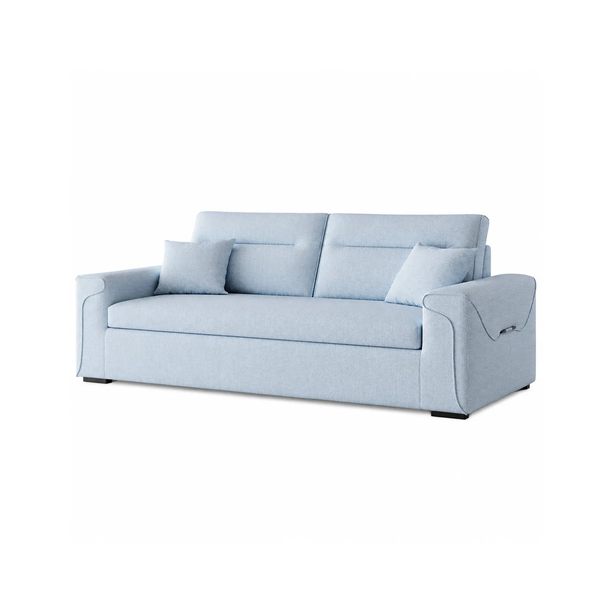 LIVARA Modern Fabric Sofa Cotton Linen Upholstery Latex Cushioning Solid Wood Frame 180/200cm for Living Room Apartment - Blue