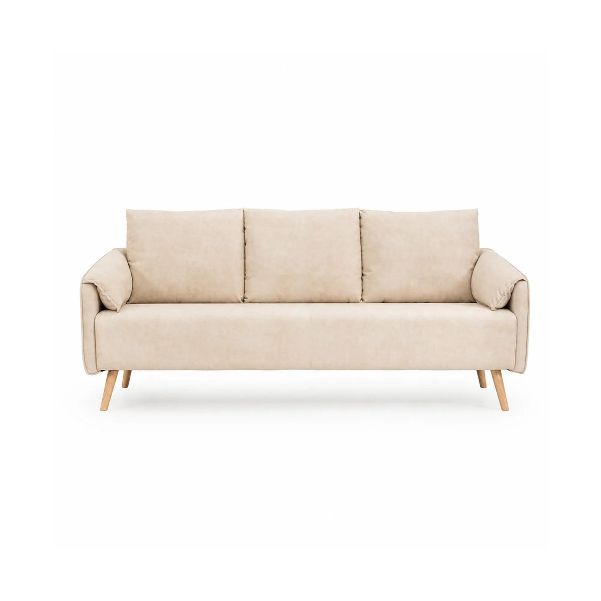 LIVARA Modern Sofa Cat Scratch Resistant Fabric Spring Seat Solid Wood Frame 115/165cm for Living Room Apartment Lounge - Khaki