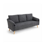 LIVARA Modern Sofa Cat Scratch Resistant Fabric Spring Seat Solid Wood Frame 115/165cm for Living Room Apartment Lounge - Grey