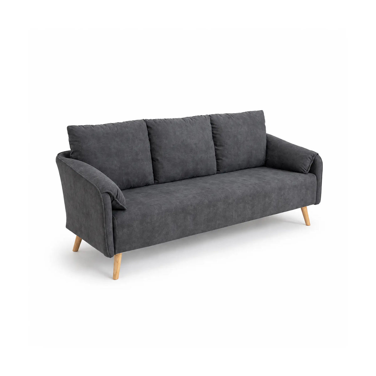 LIVARA Modern Sofa Cat Scratch Resistant Fabric Spring Seat Solid Wood Frame 115/165cm for Living Room Apartment Lounge - Grey