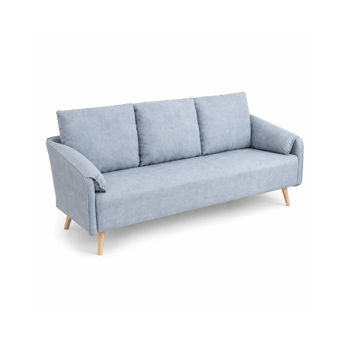 LIVARA Modern Sofa Cat Scratch Resistant Fabric Spring Seat Solid Wood Frame 115/165cm for Living Room Apartment Lounge - Blue