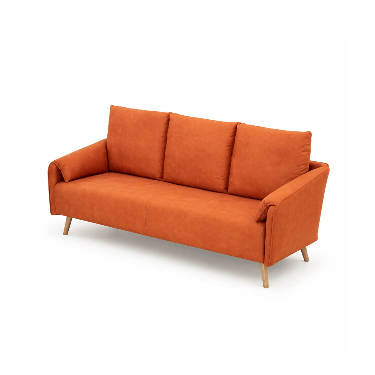 LIVARA Modern Sofa Cat Scratch Resistant Fabric Spring Seat Solid Wood Frame 115/165cm for Living Room Apartment Lounge - Orange