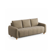 LIVARA Compact 3 Seater Sofa Lambswool Upholstery High Resilience Cushioning Pet Friendly Design for Small Living Room Apartment - Coffee