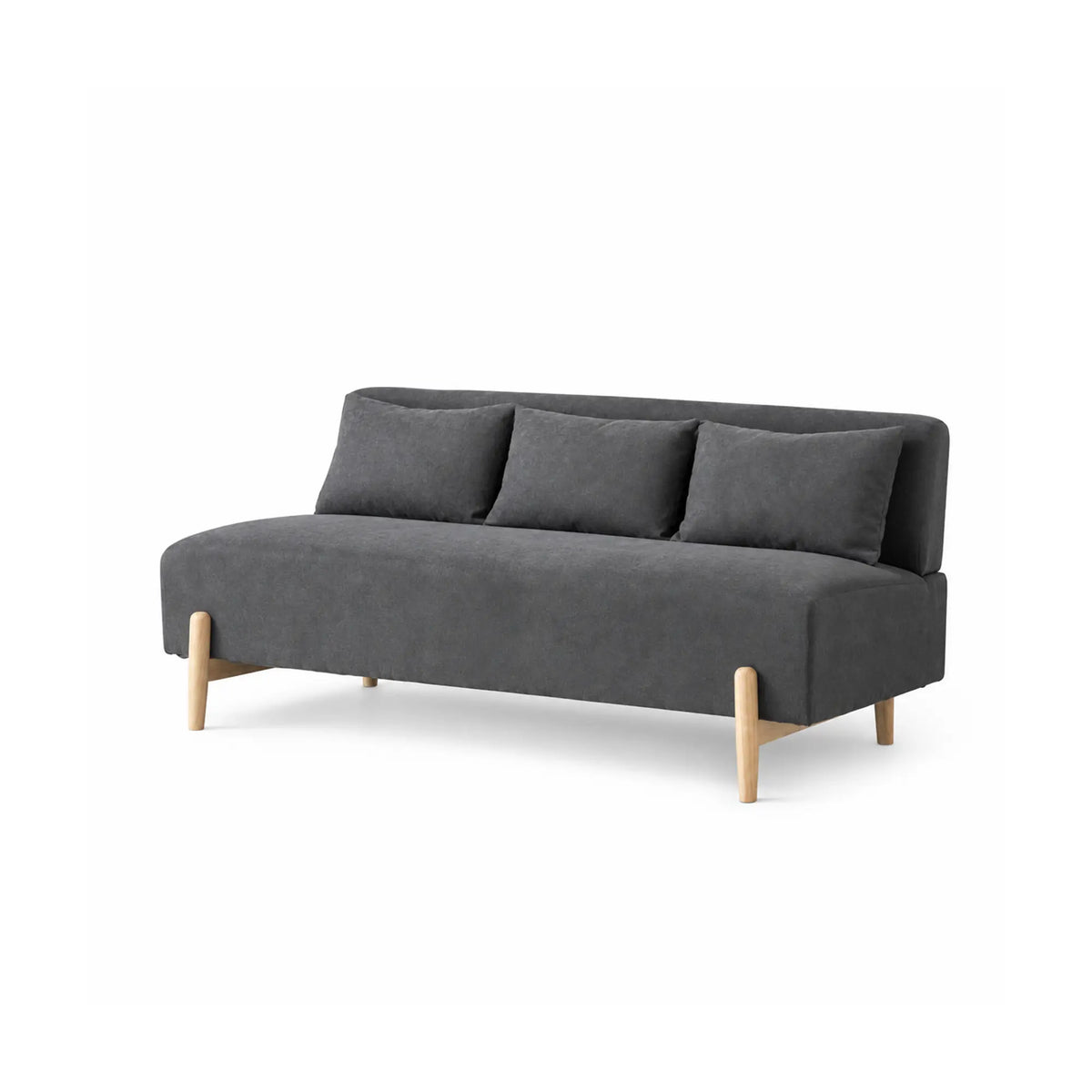 LIVARA Modern 3 Seater Sofa Cotton Linen Upholstery Solid Wood Frame High Rebound Cushions for Living Room Apartment Lounge - Grey