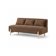 LIVARA Modern 3 Seater Sofa Cotton Linen Upholstery Solid Wood Frame High Rebound Cushions for Living Room Apartment Lounge - Coffee