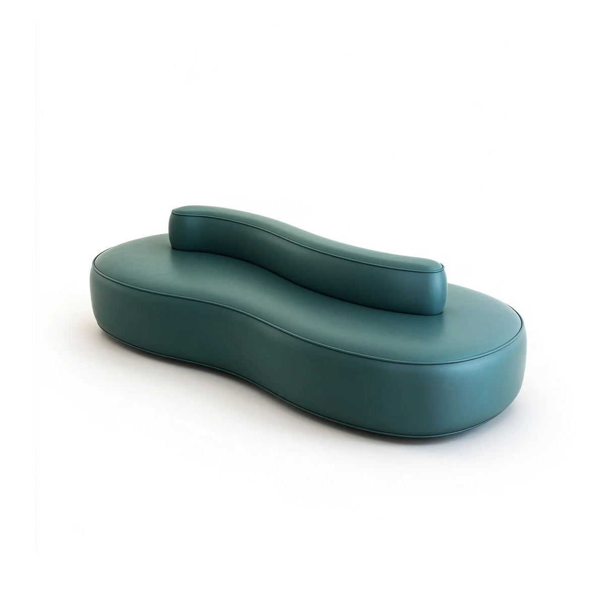 LIVARA Double Sided Modular Sofa Curved Design Scratch Resistant Upholstery High Resilience Cushion 160/210cm for Living Room Reception Area - Blue