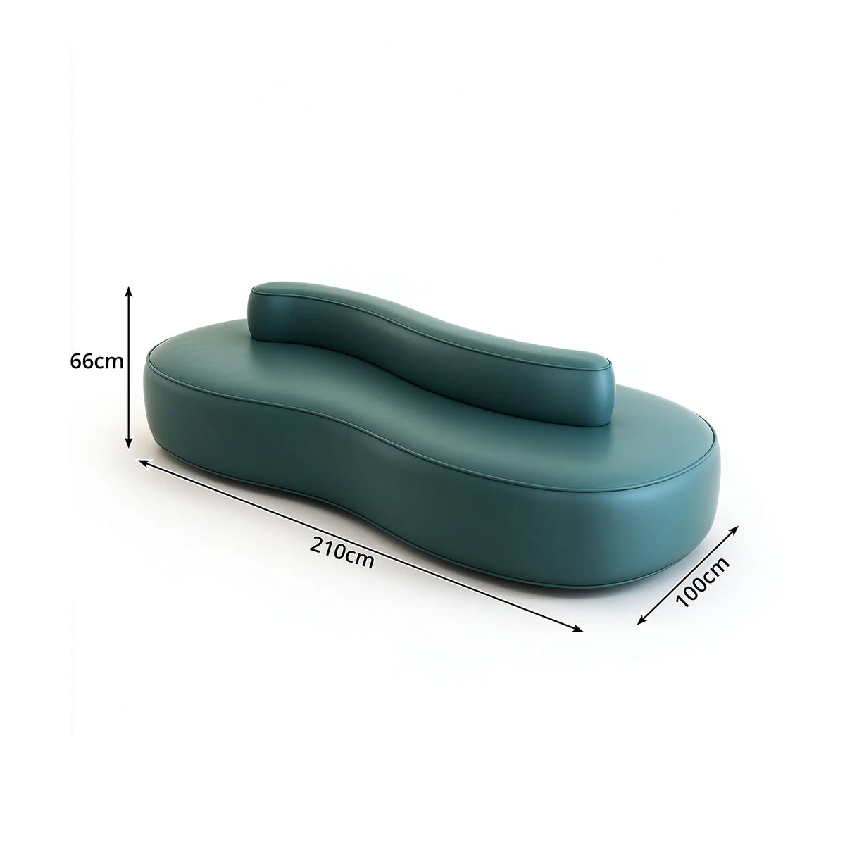 LIVARA Double Sided Modular Sofa Curved Design Scratch Resistant Upholstery High Resilience Cushion 160/210cm for Living Room Reception Area - Blue
