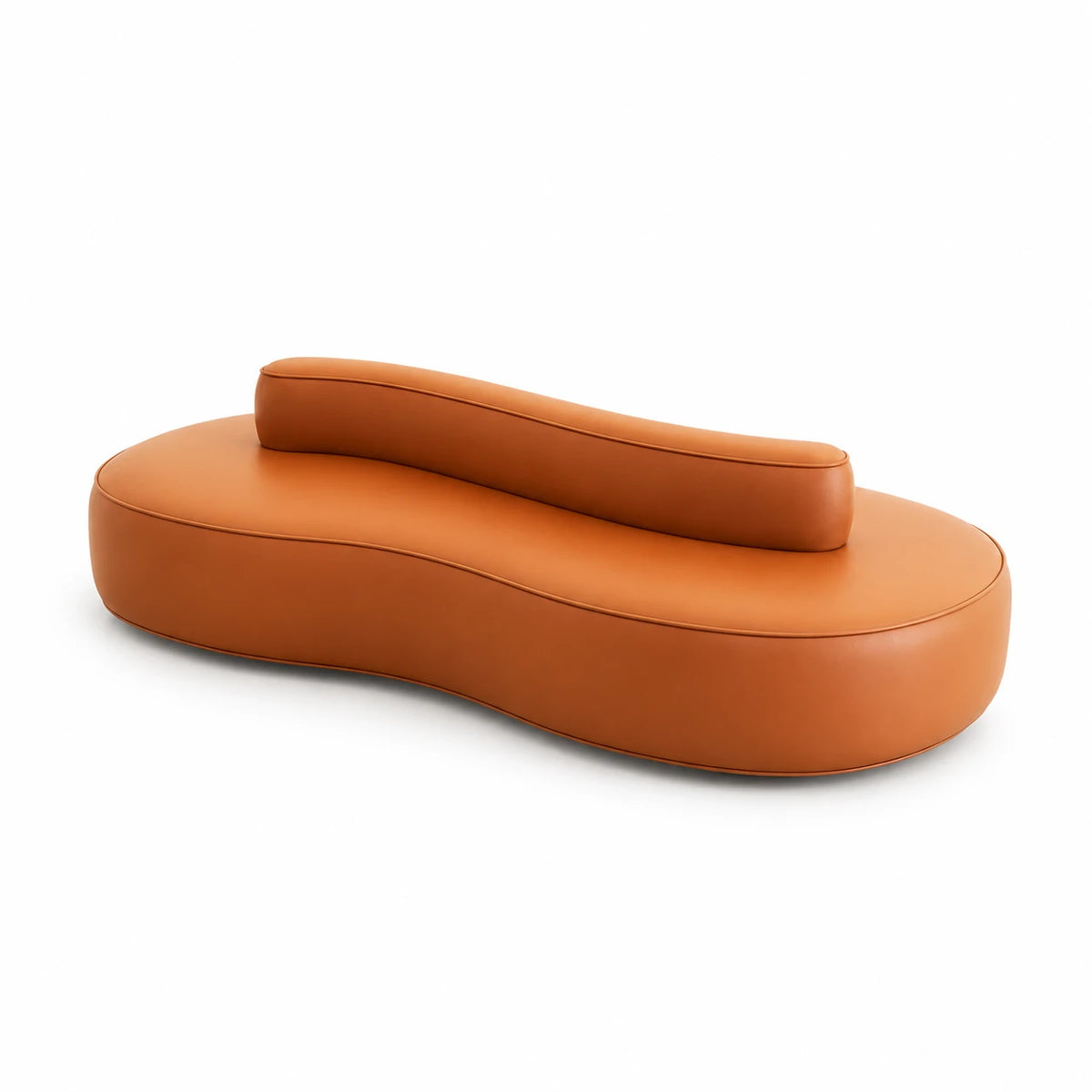 LIVARA Double Sided Modular Sofa Curved Design Scratch Resistant Upholstery High Resilience Cushion 160/210cm for Living Room Reception Area - Orange