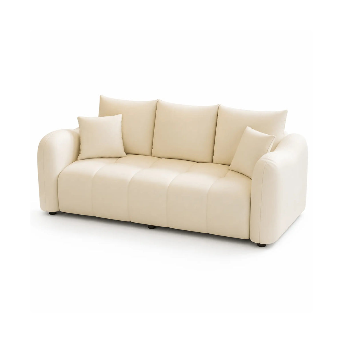 LIVARA Modern Sofa Scratch Resistant Upholstery High Resilience Cushioning Solid Wood Frame 120/180cm for Living Room Apartment - White