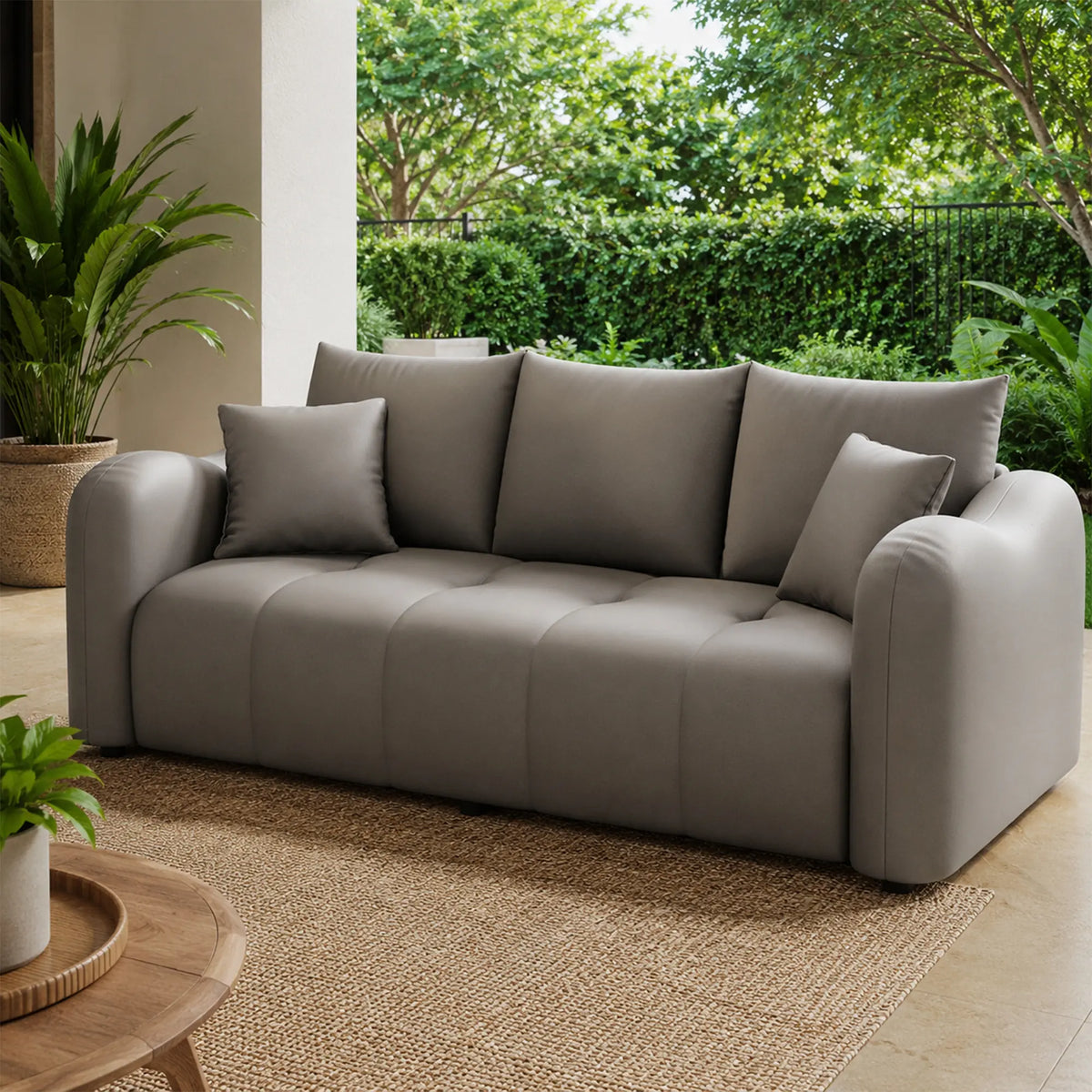 LIVARA Modern Sofa Scratch Resistant Upholstery High Resilience Cushioning Solid Wood Frame 120/180cm for Living Room Apartment - Grey
