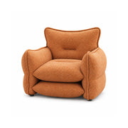 LIVARA Modern Lounge Chair Chenille Upholstery EPS Particle Filling Ergonomic Wraparound Design for Living Room Bedroom Reading Corner - Brown