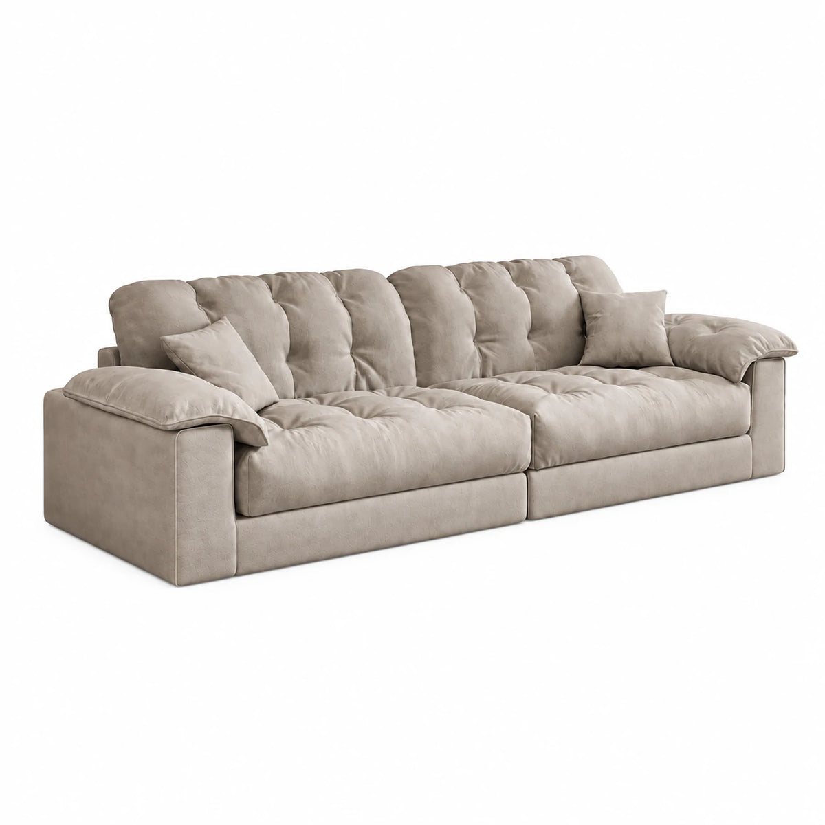 LIVARA Cloud Sofa Cat Scratch Resistant Fabric Latex Cushioning Solid Wood Frame 180/220cm for Living Room Apartment Lounge - Light Grey
