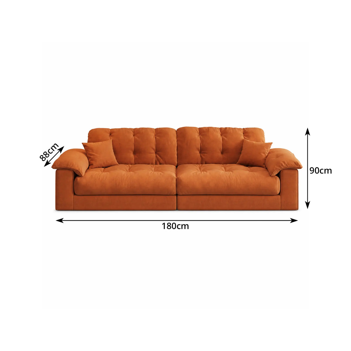 LIVARA Cloud Sofa Cat Scratch Resistant Fabric Latex Cushioning Solid Wood Frame 180/220cm for Living Room Apartment Lounge - Brown