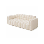 LIVARA Sherpa Sofa Soft Upholstery Deep Seat High Resilience Cushions Solid Wood Frame 150/200cm for Living Room Apartment - White