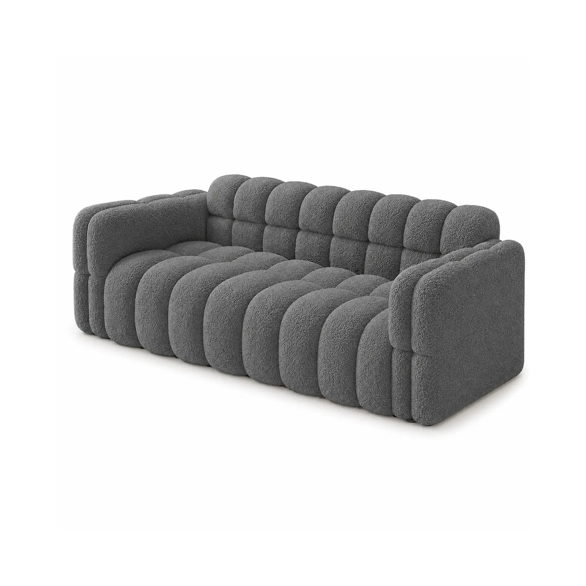 LIVARA Sherpa Sofa Soft Upholstery Deep Seat High Resilience Cushions Solid Wood Frame 150/200cm for Living Room Apartment - Light Grey
