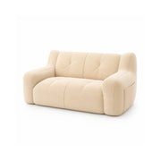 LIVARA 2 Seater Sofa Vintage Corduroy Upholstery Adaptive Particle Filling for Small Living Room Bedroom Apartment - White