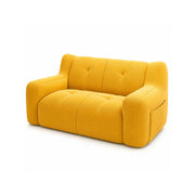 LIVARA 2 Seater Sofa Vintage Corduroy Upholstery Adaptive Particle Filling for Small Living Room Bedroom Apartment - Yellow