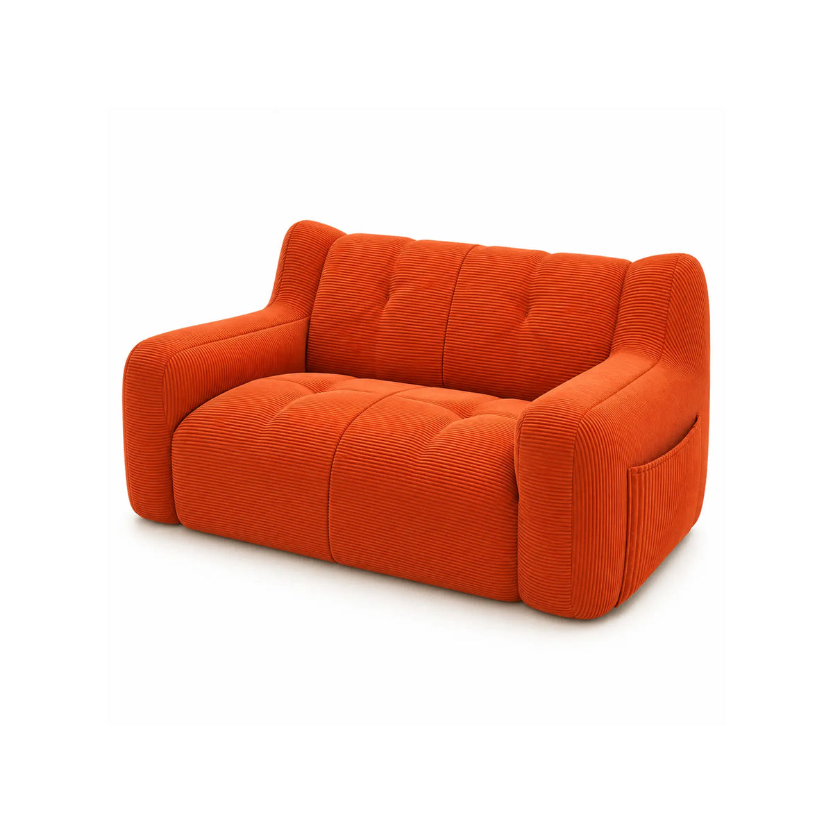LIVARA 2 Seater Sofa Vintage Corduroy Upholstery Adaptive Particle Filling for Small Living Room Bedroom Apartment - Brown