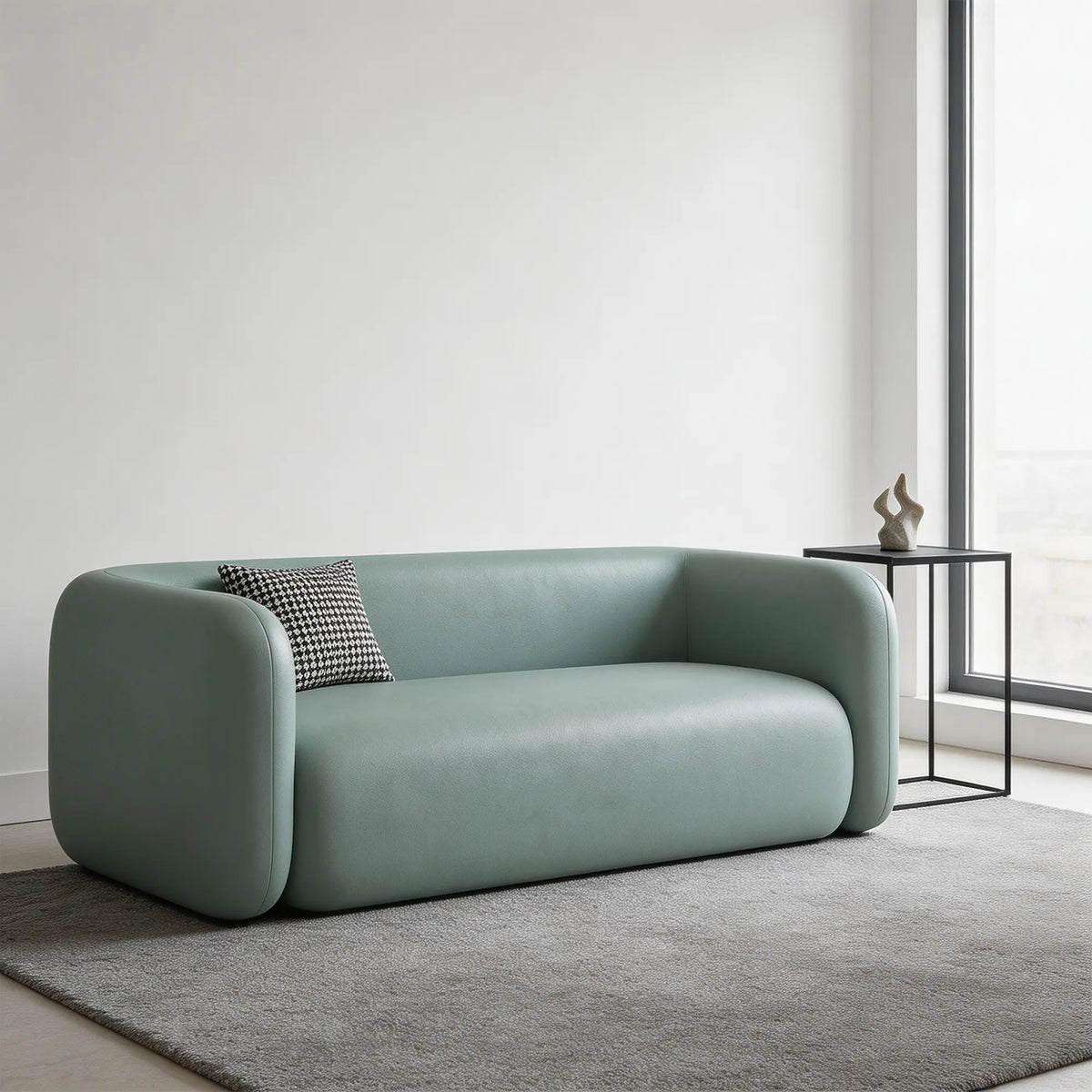 LIVARA Contemporary Sofa Wide Seat Solid Wood Frame Scratch Resistant Upholstery for Small Living Room Bedroom Lounge - Green