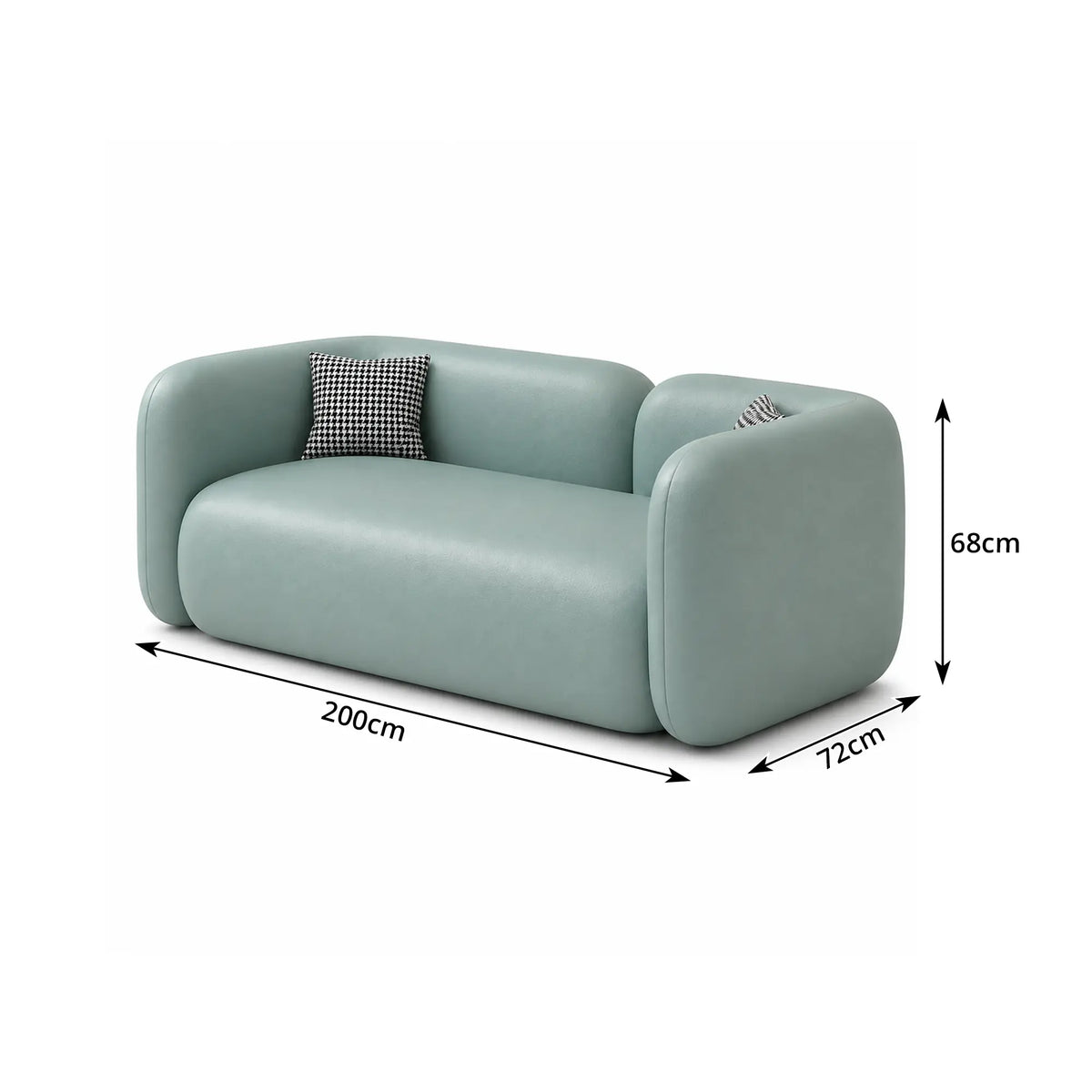 LIVARA Contemporary Sofa Wide Seat Solid Wood Frame Scratch Resistant Upholstery for Small Living Room Bedroom Lounge - Green
