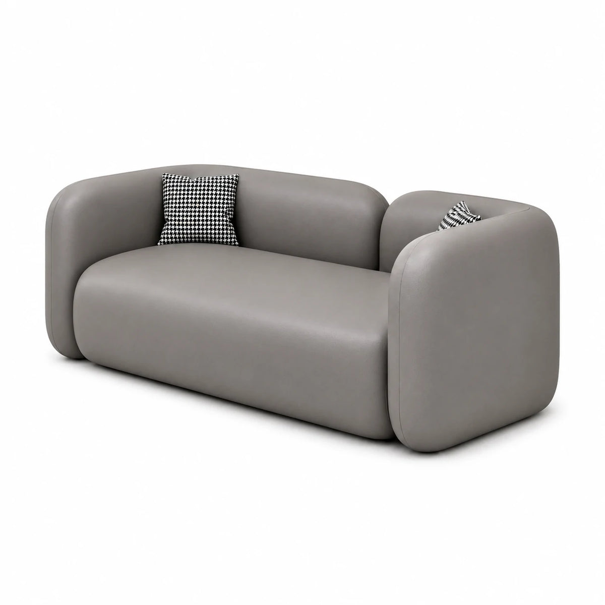 LIVARA Contemporary Sofa Wide Seat Solid Wood Frame Scratch Resistant Upholstery for Small Living Room Bedroom Lounge - Grey