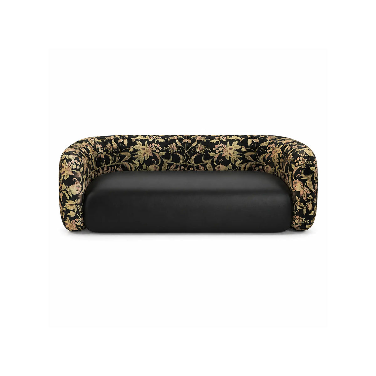 LIVARA Contemporary Sofa Wide Seat Solid Wood Frame Scratch Resistant Upholstery for Small Living Room Bedroom Lounge - Black
