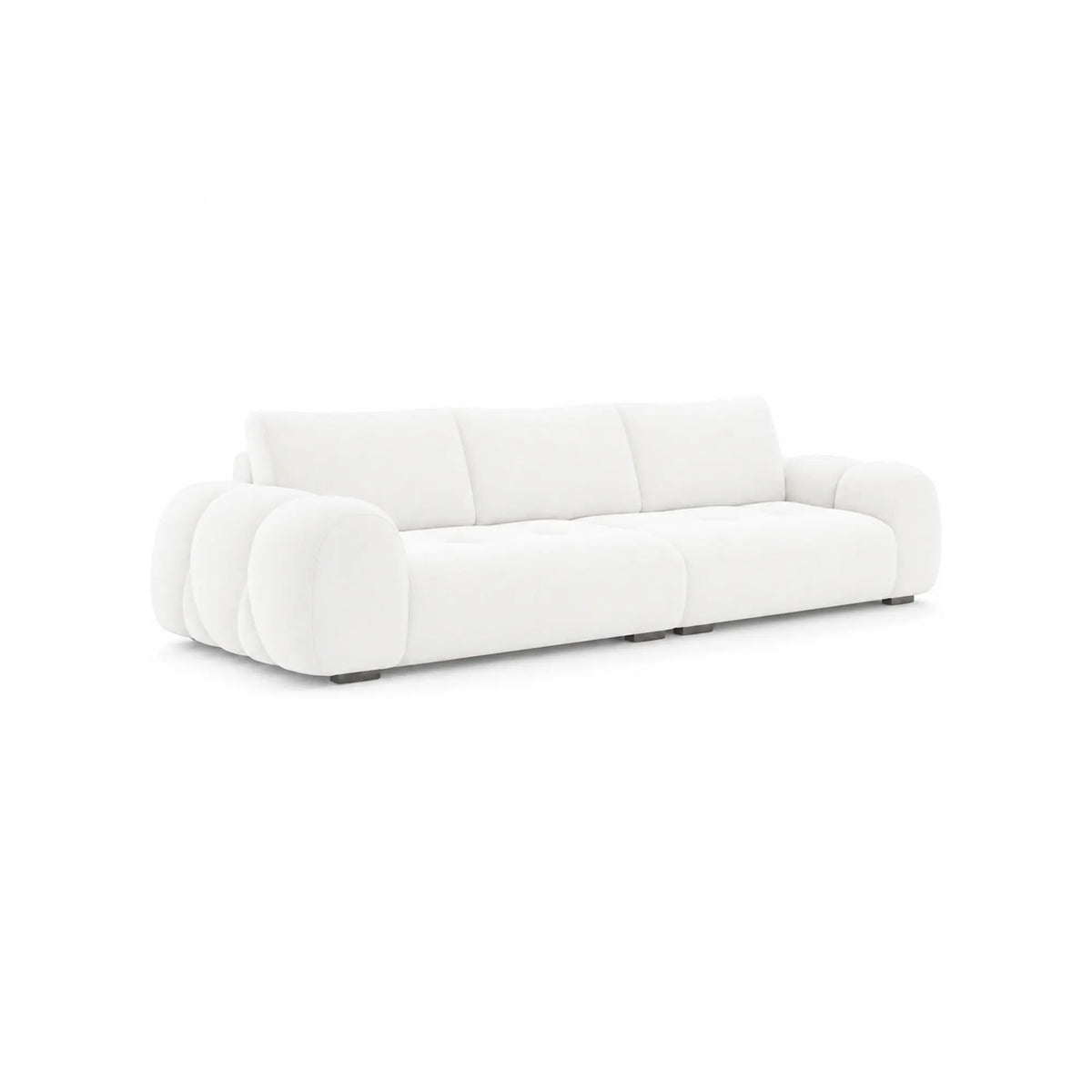 LIVARA Modern Sofa Belgian Chenille Upholstery Cloud-Like Cushions Multi-Layer Seat for Living Room Apartment Lounge - White