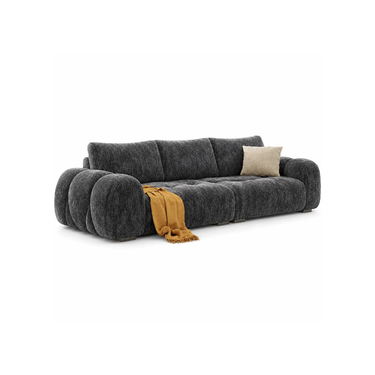 LIVARA Modern Sofa Belgian Chenille Upholstery Cloud-Like Cushions Multi-Layer Seat for Living Room Apartment Lounge - Grey