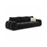 LIVARA Modern Sofa Belgian Chenille Upholstery Cloud-Like Cushions Multi-Layer Seat for Living Room Apartment Lounge - Black