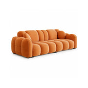 LIVARA Modern Sofa Soft Velvet Upholstery High Resilience Cushions Reinforced Wood Frame for Living Room Apartment Lounge - Orange