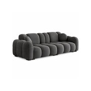 LIVARA Modern Sofa Soft Velvet Upholstery High Resilience Cushions Reinforced Wood Frame for Living Room Apartment Lounge - Grey