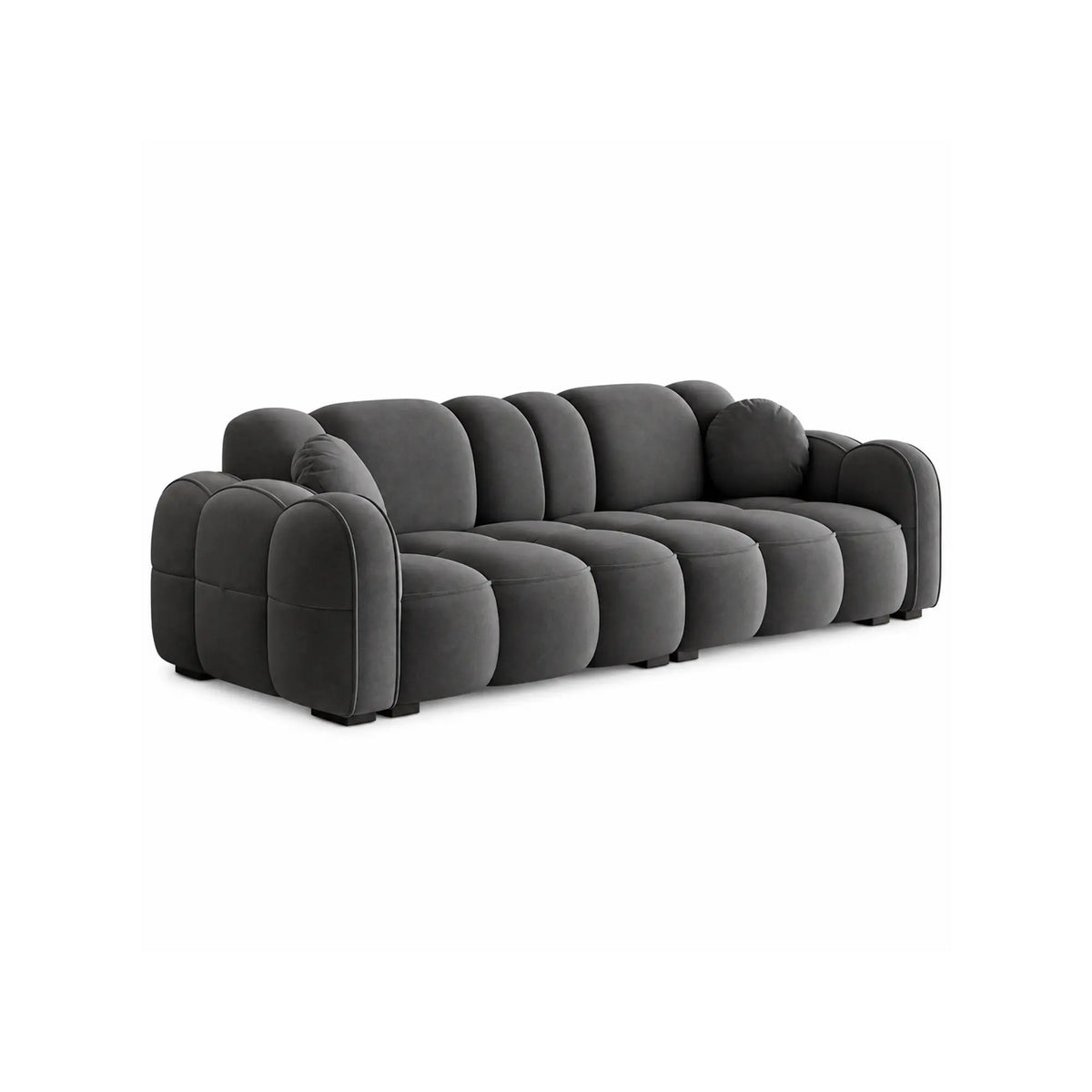 LIVARA Modern Sofa Soft Velvet Upholstery High Resilience Cushions Reinforced Wood Frame for Living Room Apartment Lounge - Grey